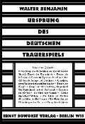 Cover-Bild zum Titel 'Ursprung des deutschen Trauerspiels' von 'Walter Benjamin'