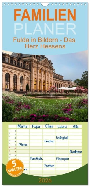 Familienplaner 2026 - Fulda in Bildern - Das Herz Hessens mit 5 Spalten (Wandkalender, 21 x 45 cm) CALVENDO - Drachenkind-Fotografie Drachenkind-Fotografie