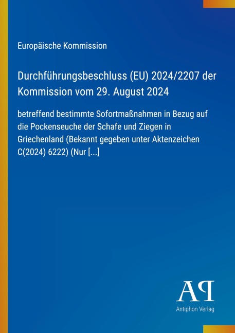 Durchführungsbeschluss (EU) 2024/2207 der Kommission vom 29. August 2024 - Europäische Kommission