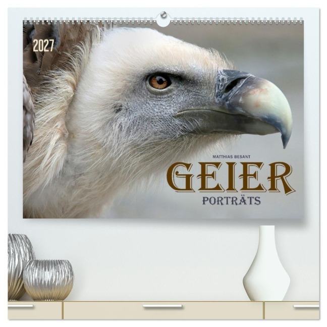 GEIERPORTRÄTS (hochwertiger Premium Wandkalender 2027 DIN A2 quer), Kunstdruck in Hochglanz - Matthias Besant