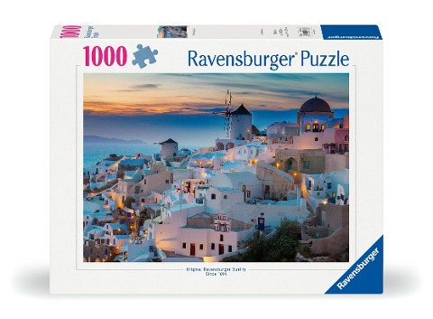 Erwachsenenpuzzle 1000 Teile - Abend über Santorini - 