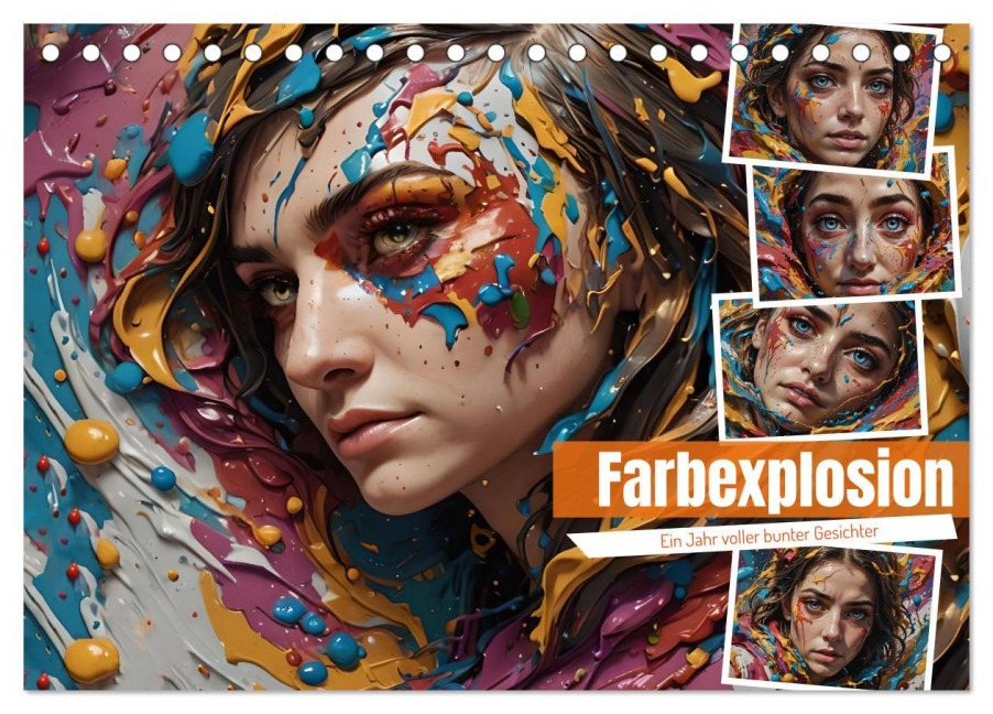 Farbexplosion - Ein Jahr voller bunter Gesichter (Tischkalender 2026 DIN A5 quer), CALVENDO Monatskalender - Babett Paul - Babetts Bildergalerie