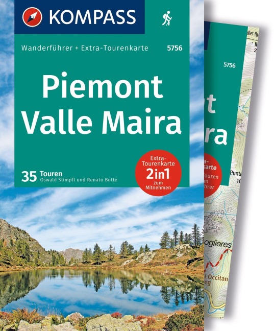 KOMPASS Wanderführer Piemont, Valle Maira, 35 Touren mit Extra-Tourenkarte - Oswald Stimpfl, Renato Botte