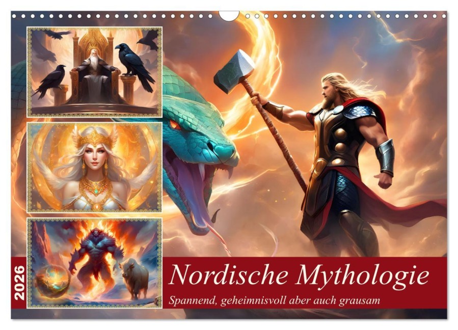 Nordische Mythen (Wandkalender 2026 DIN A3 quer), CALVENDO Monatskalender - Claudia Kleemann