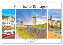 Cover-Bild zum Titel 'Malerische Bretagne - facettenreiche Region (Wandkalender 2026 DIN A3 quer), CALVENDO Monatskalender' von 'Nina Schwarze'