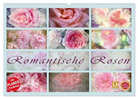 Romantische Rosen (Wandkalender 2024 DIN A2 quer), CALVENDO Monatskalender - Martina Cross