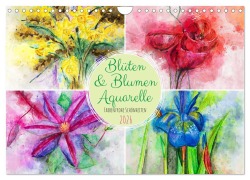 Blüten & Blumen Aquarelle - Farbenfrohe Schönheiten (Wandkalender 2026 DIN A4 quer), CALVENDO Monatskalender - Renate Frost Frost