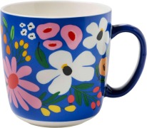 Cover-Bild zum Titel 'Bunte Blumengrüße Kaffeebecher royalblau, 350 ml' von ''
