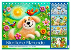 Cover-Bild zum Titel 'Niedliche Filzhunde - Liebevolle Ideen aus Filz und Wolle (Tischkalender 2026 DIN A5 quer), CALVENDO Monatskalender' von 'Anja Frost'