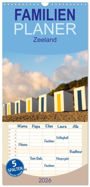 Familienplaner 2026 - Zeeland mit 5 Spalten (Wandkalender, 21 x 45 cm) CALVENDO - Michael Bücker