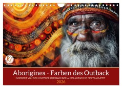 Cover-Bild zum Titel 'Aborigines - Farben des Outback (Wandkalender 2026 DIN A4 quer), CALVENDO Monatskalender' von 'Kerstin Waurick'
