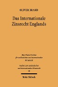 Cover-Bild zum Titel 'Das Internationale Zinsrecht Englands' von 'Oliver Brand'