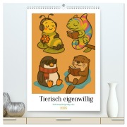 Cover-Bild zum Titel 'Tierisch eigenwillig - Weil normal langweilig wäre (hochwertiger Premium Wandkalender 2026 DIN A2 hoch), Kunstdruck in Hochglanz' von 'Claudia Pilon'