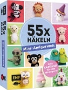 Cover-Bild zum Titel '55 x häkeln - Mini-Amigurumis: Dein Kartenset von Wellensittich bis Wichtel' von 'Natalie Nar, Inga Borges, Linda Urbanneck'