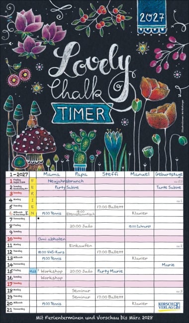 Lovely Chalk Timer 2027 - 