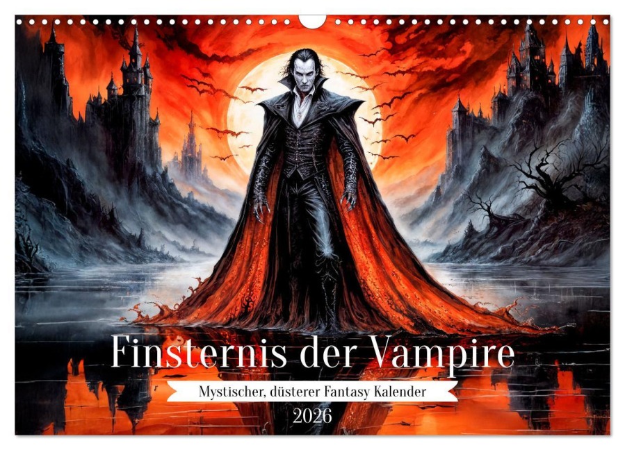 Finsternis der Vampire - Mystischer düsterer Fantasy Kalender (Wandkalender 2026 DIN A3 quer), CALVENDO Monatskalender - Anja Frost