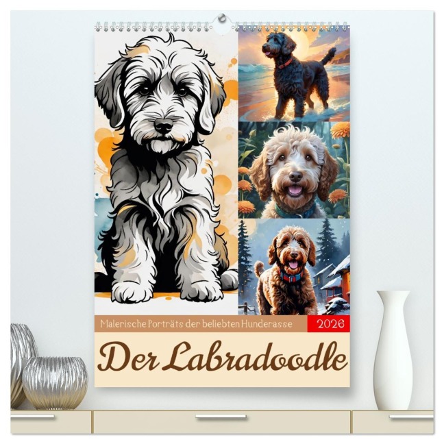 Der Labradoodle (hochwertiger Premium Wandkalender 2026 DIN A2 hoch), Kunstdruck in Hochglanz - Steffani Lehmann