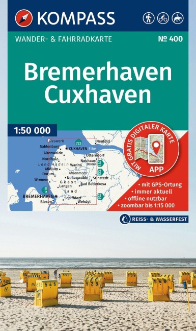 KOMPASS Wanderkarte 400 Bremerhaven-Cuxhaven 1:50.000 - 