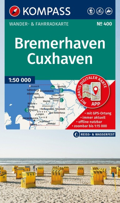 KOMPASS Wanderkarte 400 Bremerhaven-Cuxhaven 1:50.000 - 