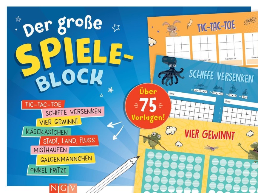 Der große Spiele-Block I Über 75 Vorlagen für unterwegs - 