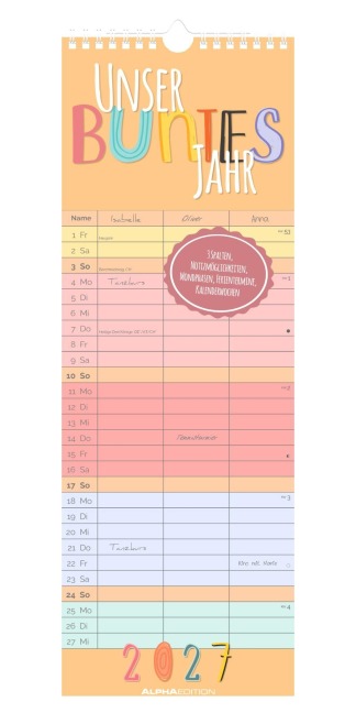 Familienplaner Unser buntes Jahr 2027 - 