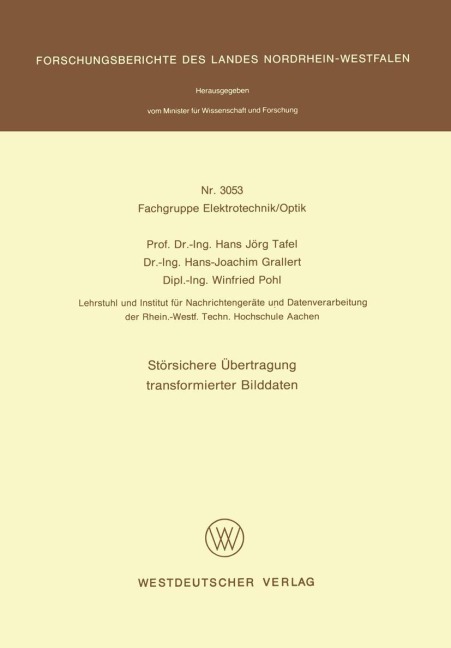 Störsichere Übertragung transformierter Bilddaten - Hans Jörg Tafel