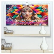 Cover-Bild zum Titel 'Farben der Weiblichkeit - Kunstvolle KI Portraits (hochwertiger Premium Wandkalender 2026 DIN A2 quer), Kunstdruck in Hochglanz' von 'Fred Schimak'