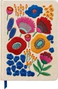 Cover-Bild zum Titel 'Bunte Blumengrüße Notizbuch, bestickt, A5, 240 Seiten, beige' von ''
