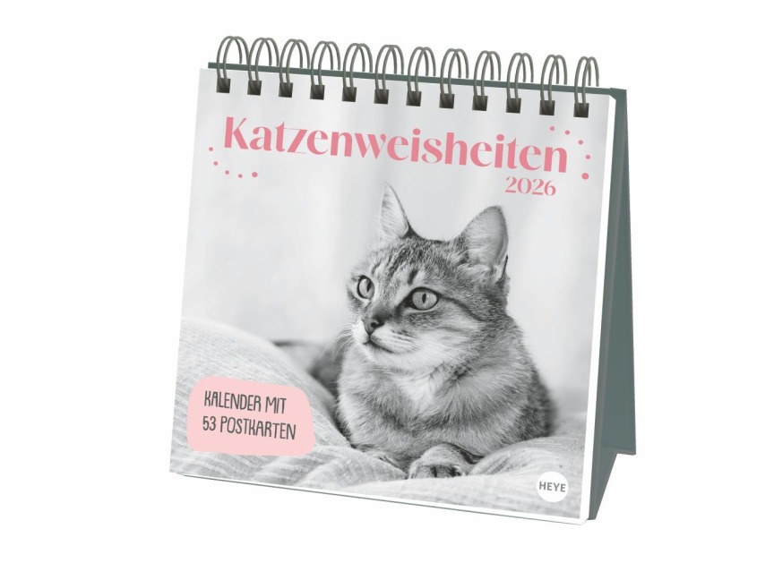 Katzen Weisheiten Premium-Postkartenkalender 2026 - 