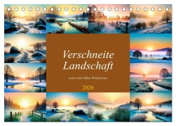 Cover-Bild zum Titel 'Verschneite Landschaft unter einer fahlen Wintersonne (Tischkalender 2026 DIN A5 quer), CALVENDO Monatskalender' von 'Werner Braun'