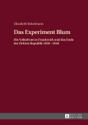 Cover-Bild zum Titel 'Das Experiment Blum' von 'Elisabeth Bokelmann'