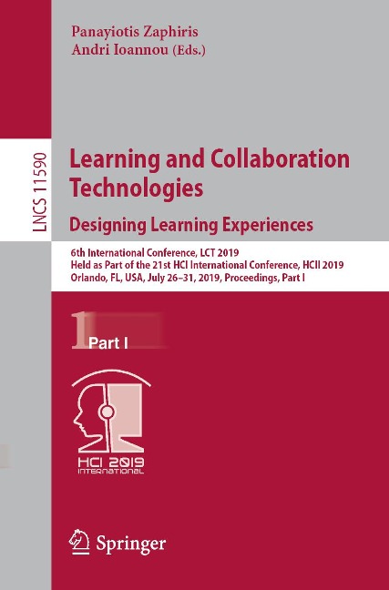 Learning and Collaboration Technologies. Designing Learning Experiences - 