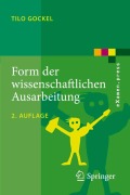 Cover-Bild zum Titel 'Form der wissenschaftlichen Ausarbeitung' von 'Tilo Gockel'