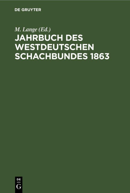 Jahrbuch des westdeutschen Schachbundes, 1863 - 