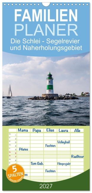 Familienplaner 2027 - Die Schlei - Segelrevier und Naherholungsgebiet mit 5 Spalten (Wandkalender, 21 x 45 cm) CALVENDO - Ralph Kerpa
