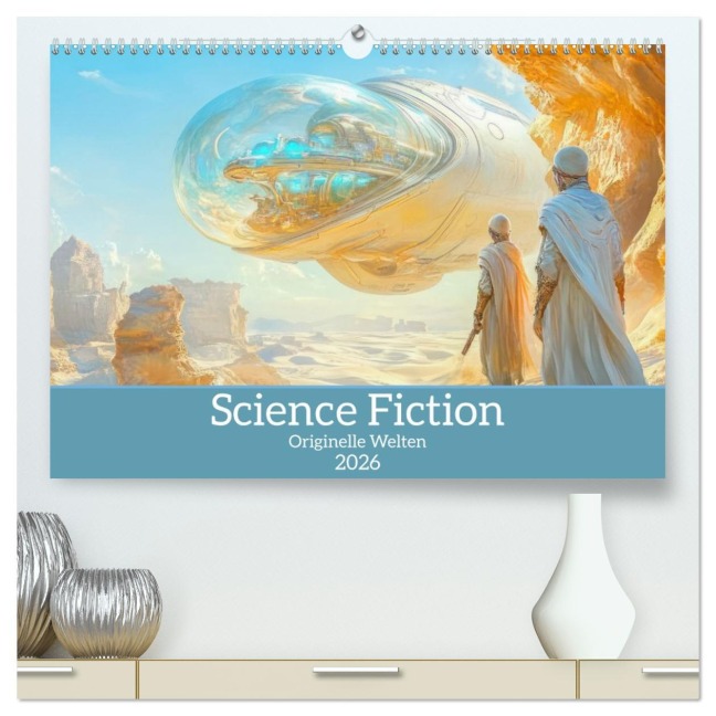 Science Fiction - Originelle Welten (hochwertiger Premium Wandkalender 2026 DIN A2 quer), Kunstdruck in Hochglanz - Liselotte Brunner-Klaus