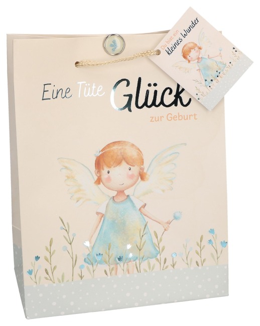 Butzon & Bercker Geschenktüte zur Geburt - Tüte Glück mit kleinen Aufmerksamkeiten für frisch gebackene Eltern, ideales Mitbringsel zur Geburt eines Babys - 