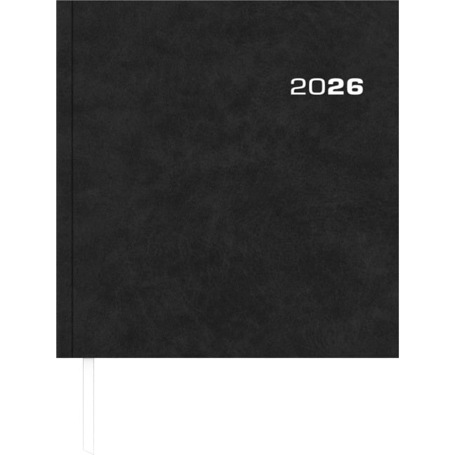 Wochenbuch Sekretär 2026 - Bürokalender 20x21 cm - Farbe: anthrazit - 1 Woche auf 2 Seiten - Buchkalender - 786-0021 - 
