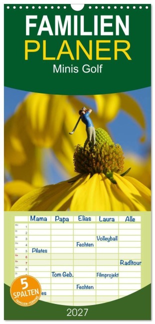 Familienplaner 2027 - Minis Golf mit 5 Spalten (Wandkalender, 21 x 45 cm) CALVENDO - Ulrike Schopp