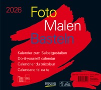 Cover-Bild zum Titel 'Foto-Malen-Basteln Bastelkalender quer schwarz 2026' von ''
