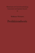 Cover-Bild zum Titel 'Produktionstheorie' von 'W. Wittmann'