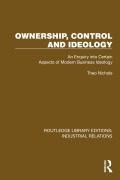 Cover-Bild zum Titel 'Ownership, Control and Ideology' von 'Theo Nichols'