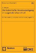 Cover-Bild zum Titel 'Die lückenhafte Beweiswürdigung im tatgerichtlichen Urteil' von 'Till Mengler'