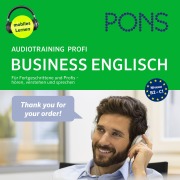 Cover-Bild zum Titel 'PONS Audiotraining Profi - BUSINESS ENGLISH. Für Fortgeschrittene und Profis' von 'Debby Rebsch, Angelique Slaats'