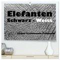 Elefanten Schwarz - Weiss (hochwertiger Premium Wandkalender 2025 DIN A2 quer), Kunstdruck in Hochglanz - Angelika Stern