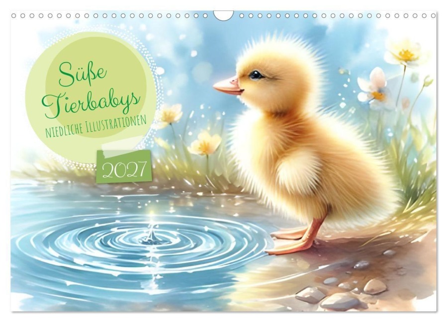 Süße Tierbabys - niedliche Illustrationen (Wandkalender 2027 DIN A3 quer), CALVENDO Monatskalender - Monika Starzengruber