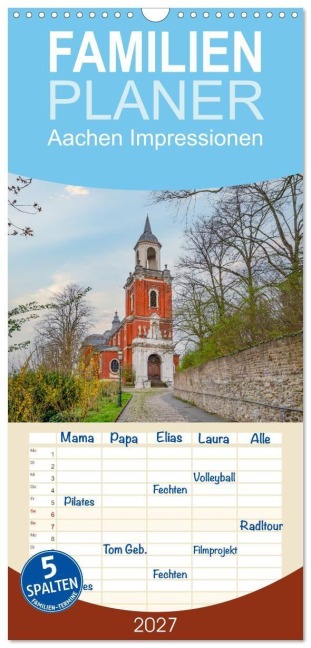 Familienplaner 2027 - Aachen Impressionen mit 5 Spalten (Wandkalender, 21 x 45 cm) CALVENDO - Dirk Meutzner
