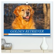 Golden Retriever - Freunde auf 4 Pfoten (hochwertiger Premium Wandkalender 2026 DIN A2 quer), Kunstdruck in Hochglanz - Sigrid Starick