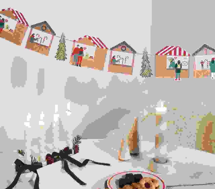 Genähte Girlande Weihnachtsmarkt FSC MIX - 