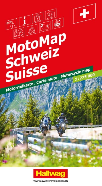 Hallwag MotoMap Motorradkarte Schweiz 1:275.000 - 